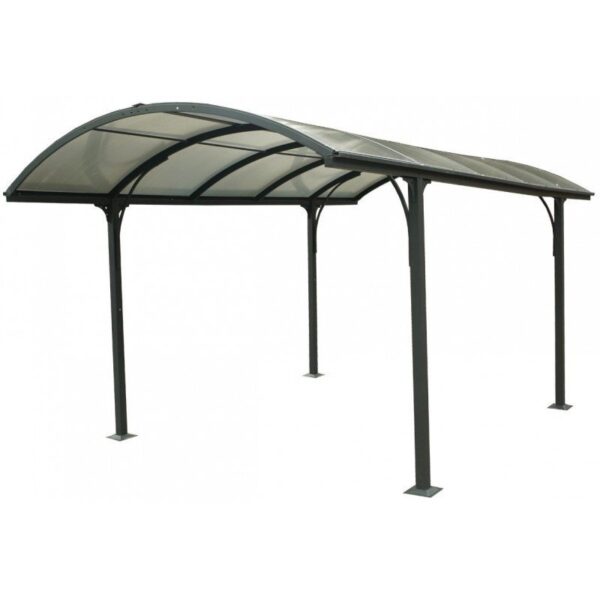 Carport 1 voiture 14,62m² en aluminium et polycarbonate 6mm ANTI-UV – Habrita