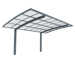 Carport en aluminium autoporté toiture en polycarbonate