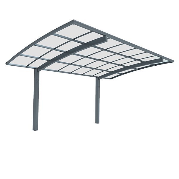 Carport en aluminium autoporté toiture en polycarbonate