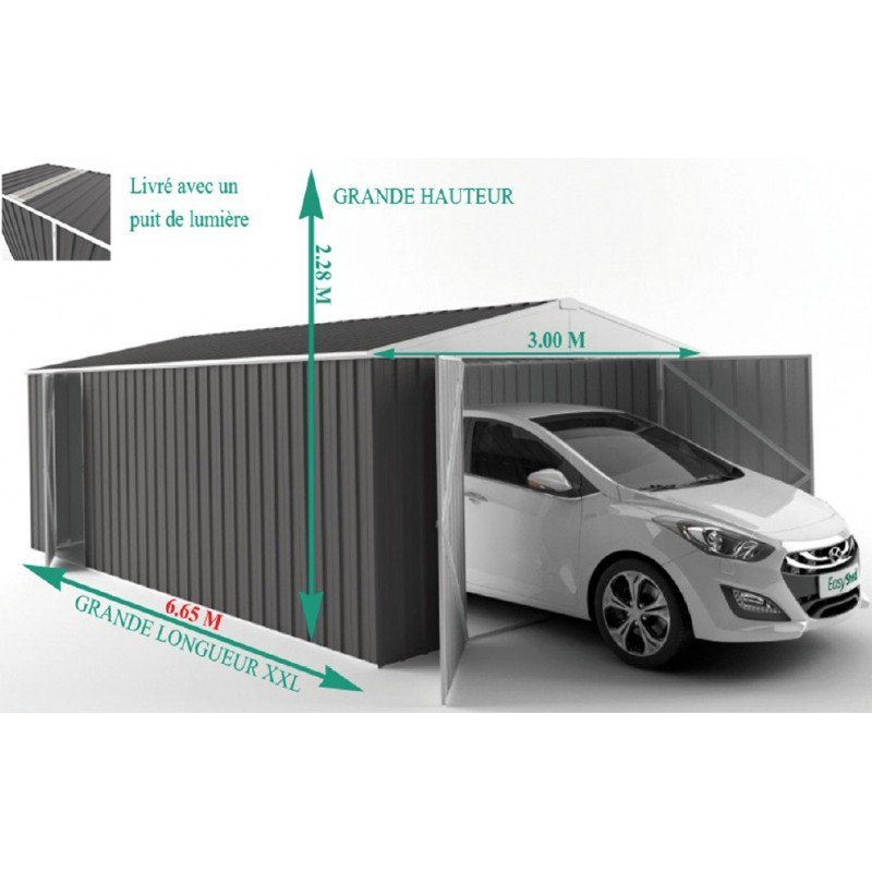 Garage en acier Zincalume Colorbond EASYSHED 20,1m² grande hauteur – Image 4