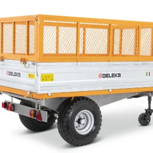 Remorque Tri-Benne agricole pour tracteur 2 Tonnes, avec Côtés en mesh amovibles